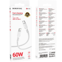 Кабель BOROFONE BX116 Certain 60W charging data cable C to C White new