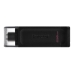 Флеш пам'ять USB 256 GB Kingston DT-70 Type-C чорний Флеш пам'ять USB 256 GB Kingston DT-70 Type-C чорний