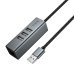 USB-хаб зовнішній 4 порти USB/RJ45 HOCO HB1D 1 м сірий