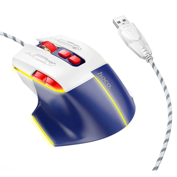 Комп ютерна Миша HOCO GM31 Overlord luminous gaming wired mouse Біло-синя new