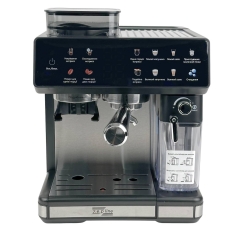 Кавомашина рожкова Zepline ZP-6807 з кавомолкою 1500 Вт 2.6 л чорний зі сріблястим