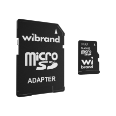 Карта пам'яті 8 GB Wibrand МicroSDHC Сlass 4 з адаптером чорний