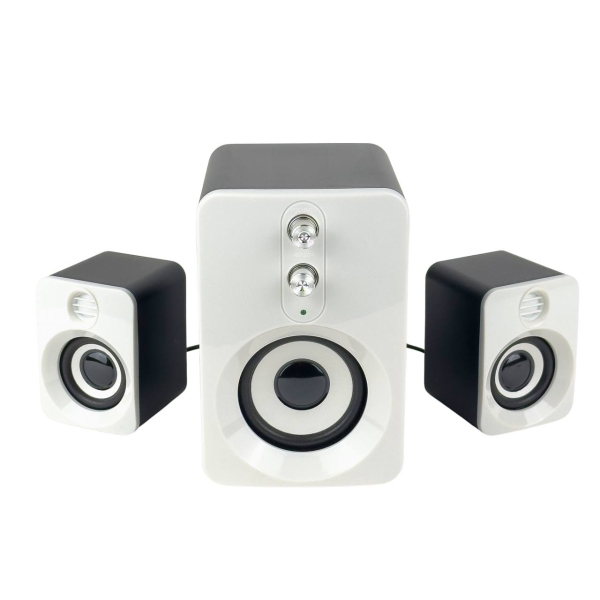 Колонки для комп'ютера з сабвуфером FT-10 акустична система білий з чорним