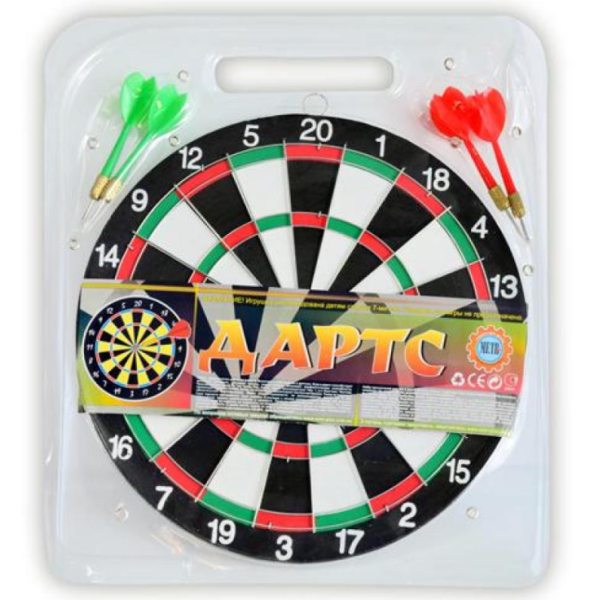 Дартс класичний двосторонній MS-0095 30 см 4 дротики
