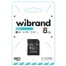 Карта пам'яті 8 GB Wibrand МicroSDHC Сlass 4 з адаптером чорний