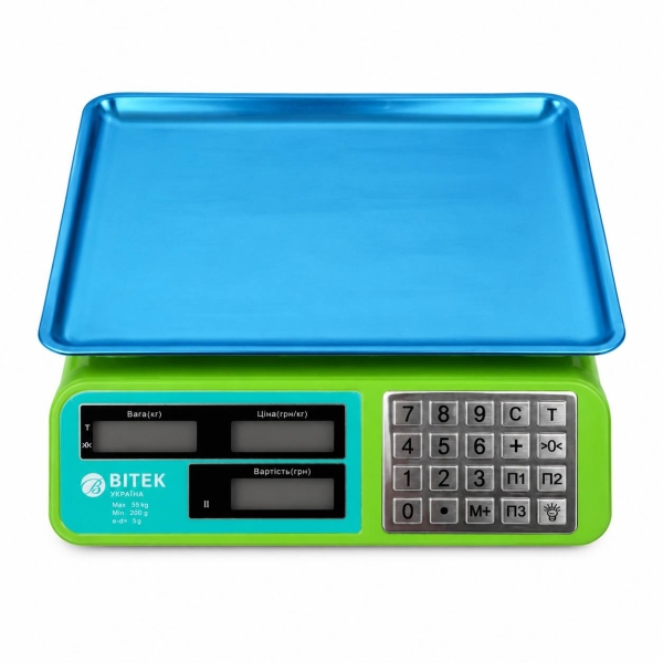 Ваги торговельні електронні до 55 кг BITEK YZ-982S точність 5 г зелений