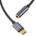 Перехідник Type-C M/3.5 мм AUX F 10 см Baseus L54 чорний зі сріблястим Перехідник Type-C M/3.5 мм AUX F 10 см Baseus L54 чорний зі сріблястим