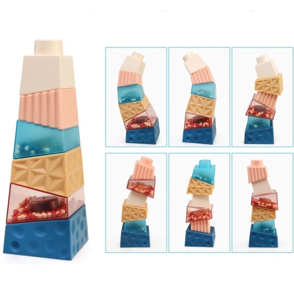 Іграшкова пірамідка MT033521 силікон 6 блоків 25 см різнобарвний