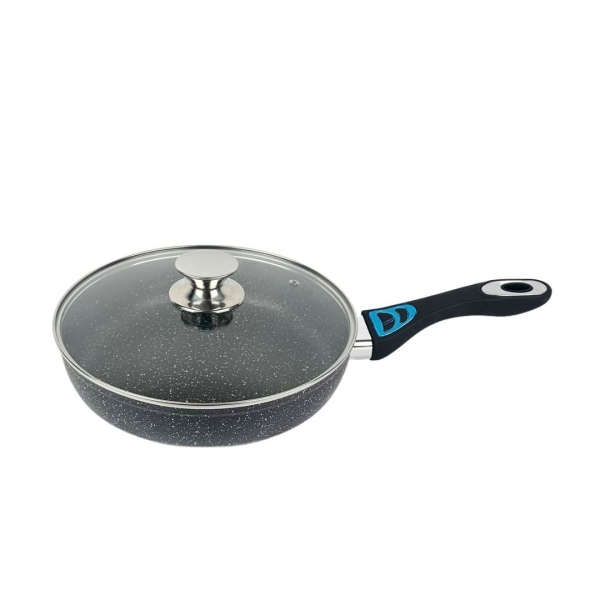 Сковорідка антипригарне покриття Vezzer VZ8063 з кришкою діаметр 26 см