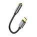 Перехідник Type-C M/3.5 мм AUX F 10 см Baseus L54 чорний зі сріблястим