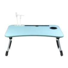 Столик-підставка для ноутбука USB з ліхтариком та вентилятором 60 х 40 х 26 см блакитний