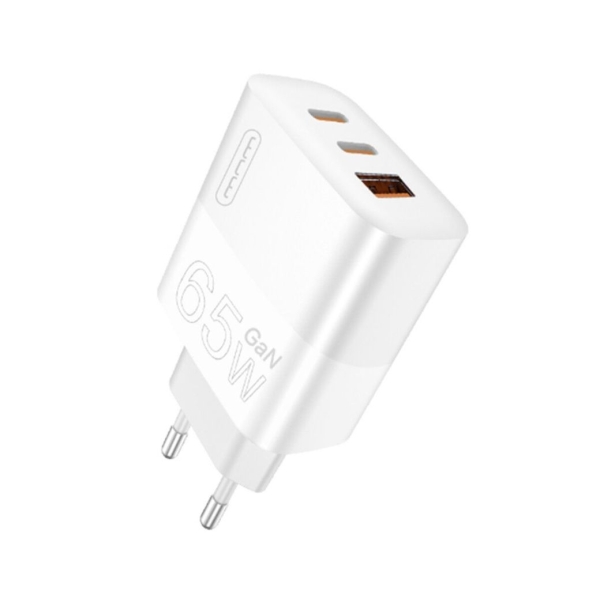 Зарядний блок живлення 2хType-C+USB WUW C199 65 W білий