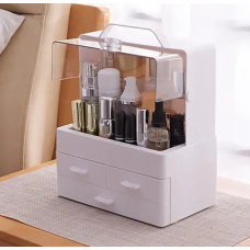 Пластиковий настільний органайзер для косметики з висувними ящиками Cosmetic Storage Box 22х13.5х25.5 см new