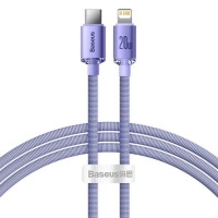 Кабель Type-C /Apple Lightning 1.2 м Baseus Crystal Shine 2.4 А фіолетовий