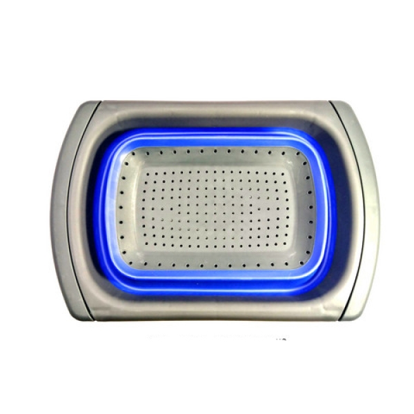 / Друшляк розкладний на раковину прямокутний, гума та пластик, 38*25.5см