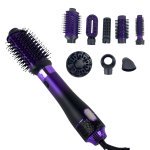 Стайлер багатофункційний фен-щітка VGR V-488 8в1 1100 Вт чорний з фіолетовим