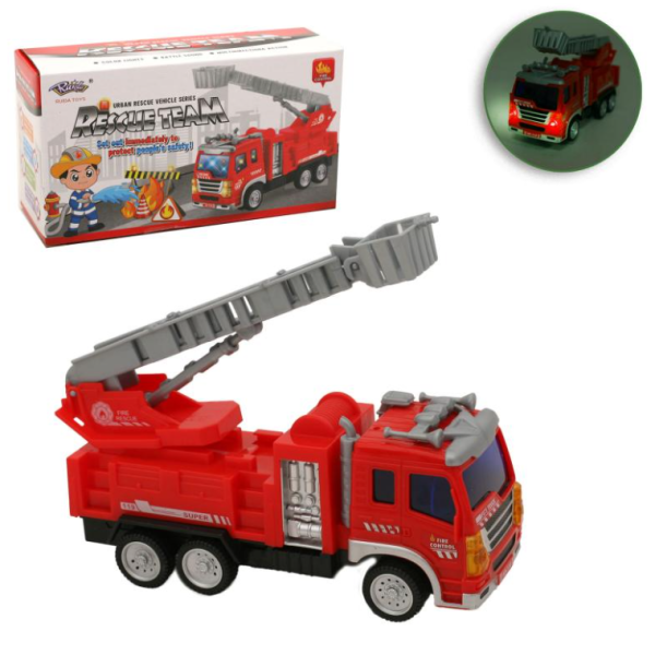 Іграшкова пожежна машина 777-86 пластик світлові та звукові ефекти 16 см червоний
