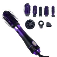 Стайлер багатофункційний фен-щітка VGR V-488 8в1 1100 Вт чорний з фіолетовим