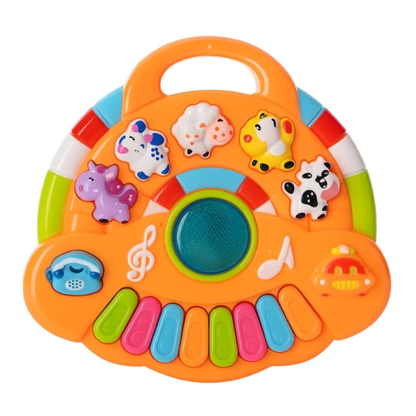 Іграшкове піаніно CY-6055B зі світловими та звуковими ефектами 20 см помаранчевий