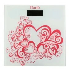 Ваги підлогові побутові до 180 кг Dario DFS-2818F Hearts точність 100 г білий
