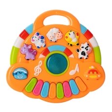 Іграшкове піаніно CY-6055B зі світловими та звуковими ефектами 20 см помаранчевий