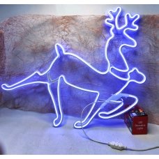 / Світлодіодна гірлянда-фігура "Олень" білий дріт 70 см х 56 см Magic Lights неонова синій