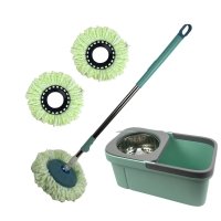 Швабра для миття підлоги 119 см Clear Dirt з відром телескопічна ручка автоматичний віджим бірюзовий