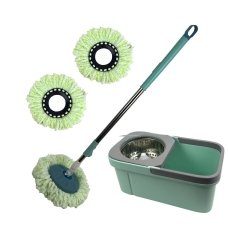 Швабра для миття підлоги 119 см Clear Dirt з відром телескопічна ручка автоматичний віджим бірюзовий