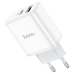 Зарядний блок живлення Type-C+USB HOCO C105A Stage 20 W 12 V 1.67 A білий