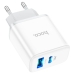 Зарядний блок живлення Type-C+USB HOCO C105A Stage 20 W 12 V 1.67 A білий
