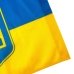 Прапор України горизонтальний 38 х 28 см з гербом жовтий з блакитним