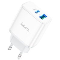 Зарядний блок живлення Type-C+USB HOCO C105A Stage 20 W 12 V 1.67 A білий