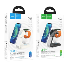 Бездротовий ЗП HOCO CQ3 Motorcycle folding 3-in-1 magnetic wireless fast charger Black new