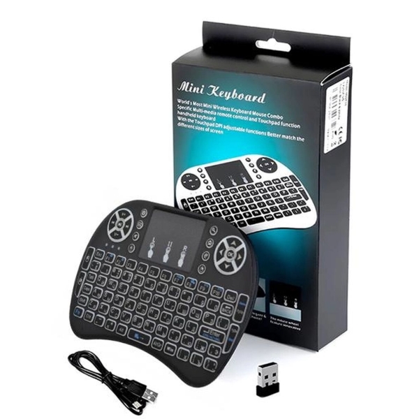/ Бездротова ігрова клавіатура Keyboard Backlit Mini з тачпадом і підсвічуванням, чорний