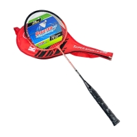 Ракетка для бадмінтону 44580 метал 66 х 20 см чорний з червоним