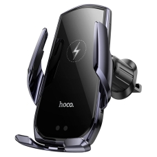 Тримач для гаджетів на дефлектор Hoco CA202 Plus з бездротовою зарядкою пластик чорний