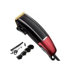 Машинка для стрижки волосся Geemy GM-807 4 насадки чорний з червоним