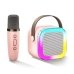 Колонка портативна з мікрофоном Mini K1 Bluetooth LED рожевий
