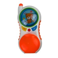 Інтерактивна іграшка телефон CY1013-4C зі звуковими та світловими ефектами 16 см білий з помаранчевим