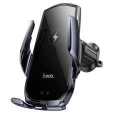 Тримач для гаджетів на дефлектор Hoco CA202 Plus з бездротовою зарядкою пластик чорний