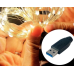 / Світлодіодна гірлянда-нитка прозорий дріт 50 LED Magic Lights USB 5 м білий