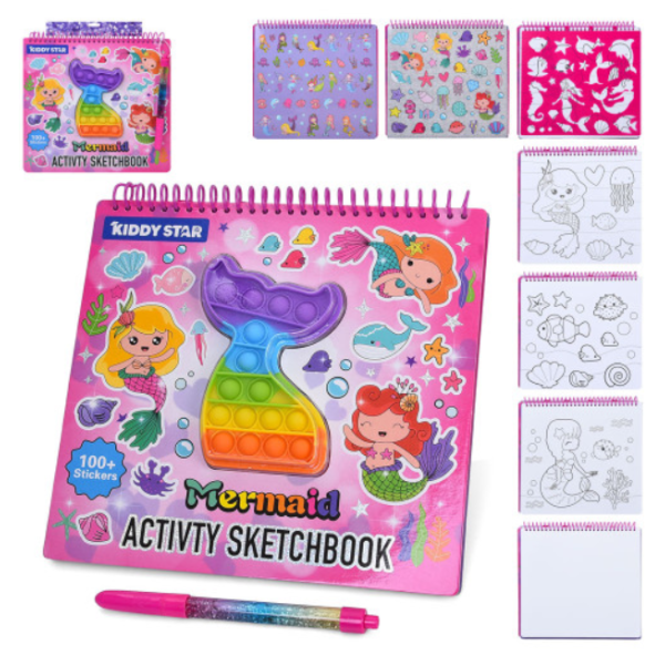 Набір для дитячої творчості Розмальовка Sketchbook Mermaid B230723 різнобарвний