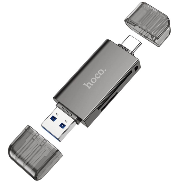 Кардрідер HOCO HB39 USB/Type-C 3.0 high-speed card reader Metal Gray new