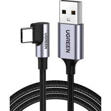Кабель USB/Type-C 0.5 м UGREEN US284 Angled 18 Вт 3 А чорний