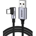 Кабель USB/Type-C 0.5 м UGREEN US284 Angled 18 Вт 3 А чорний