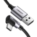 Кабель USB/Type-C 0.5 м UGREEN US284 Angled 18 Вт 3 А чорний
