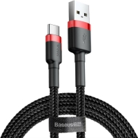 Кабель USB/Type-C 3 м Baseus Cafule 2 А чорний з червоним