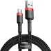 Кабель USB/Type-C 3 м Baseus Cafule 2 А чорний з червоним