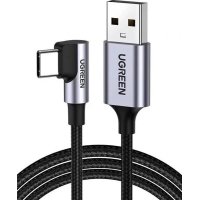 Кабель USB/Type-C 0.5 м UGREEN US284 Angled 18 Вт 3 А чорний