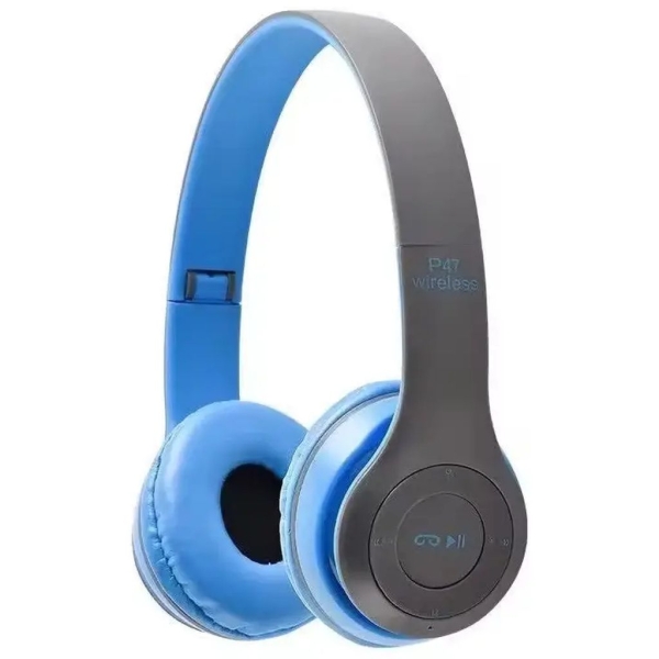 Навушники бездротові накладні MDR P47 FM MP3 Bluetooth блакитний